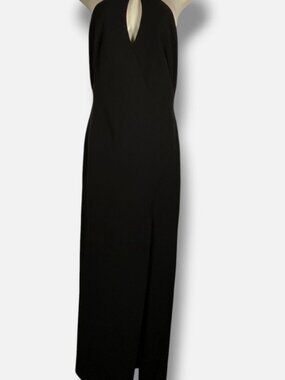 Liv Foster Women's Black Crepe Halter Maxi Dress Size 10